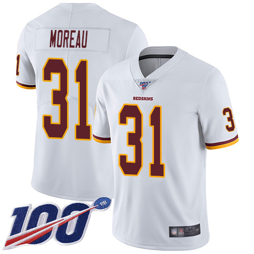 Washington Redskins Limited White Youth Fabian Moreau Road Jersey NFL Football #31 100th Season